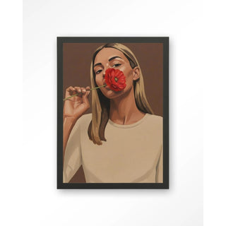 Art Print Red Poppy Girl