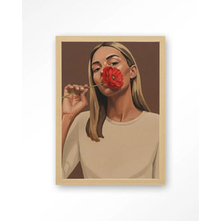 Art Print Red Poppy Girl
