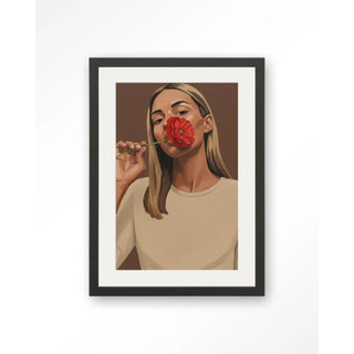 Art Print Red Poppy Girl