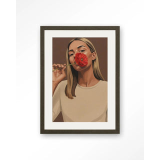 Art Print Red Poppy Girl