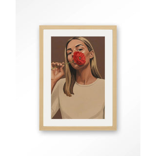 Art Print Red Poppy Girl