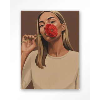 Wandkleed Red Poppy Girl