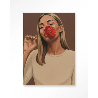 Red Poppy Girl Large (inclusief frame)