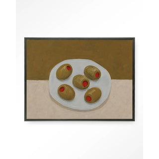 Wandkleed Olives On A Plate