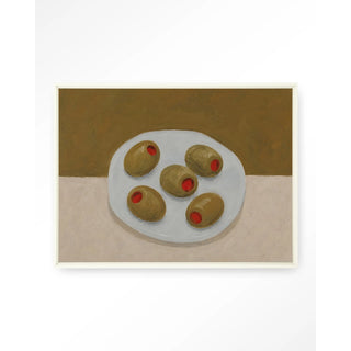 Wandkleed Olives On A Plate