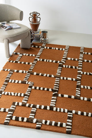 Vloerkleed StripeScape - Karamel