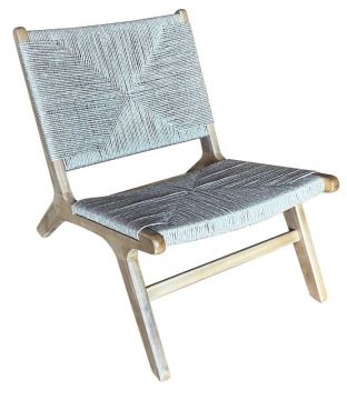 Delhi Lounge Chair - Acacia teak look/ Wicker banana leaf